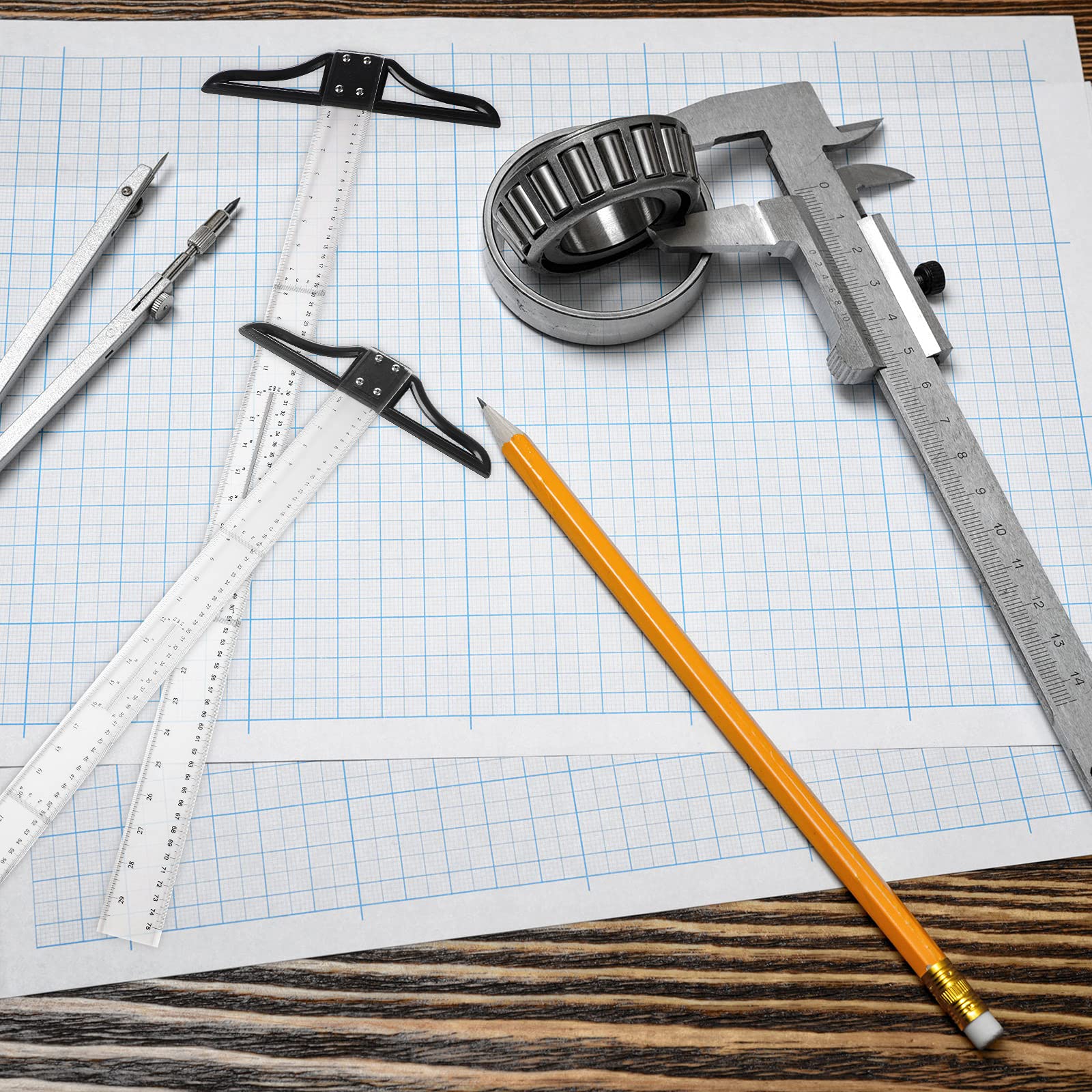 2 Pieces T Square Acrylic Ruler 23.6 Inches and 29.5 Inches Transparent Graduated T-Ruler Inch Metric T-Square Measuring Scale Ruler for Art Framing and Drafting - Image 6