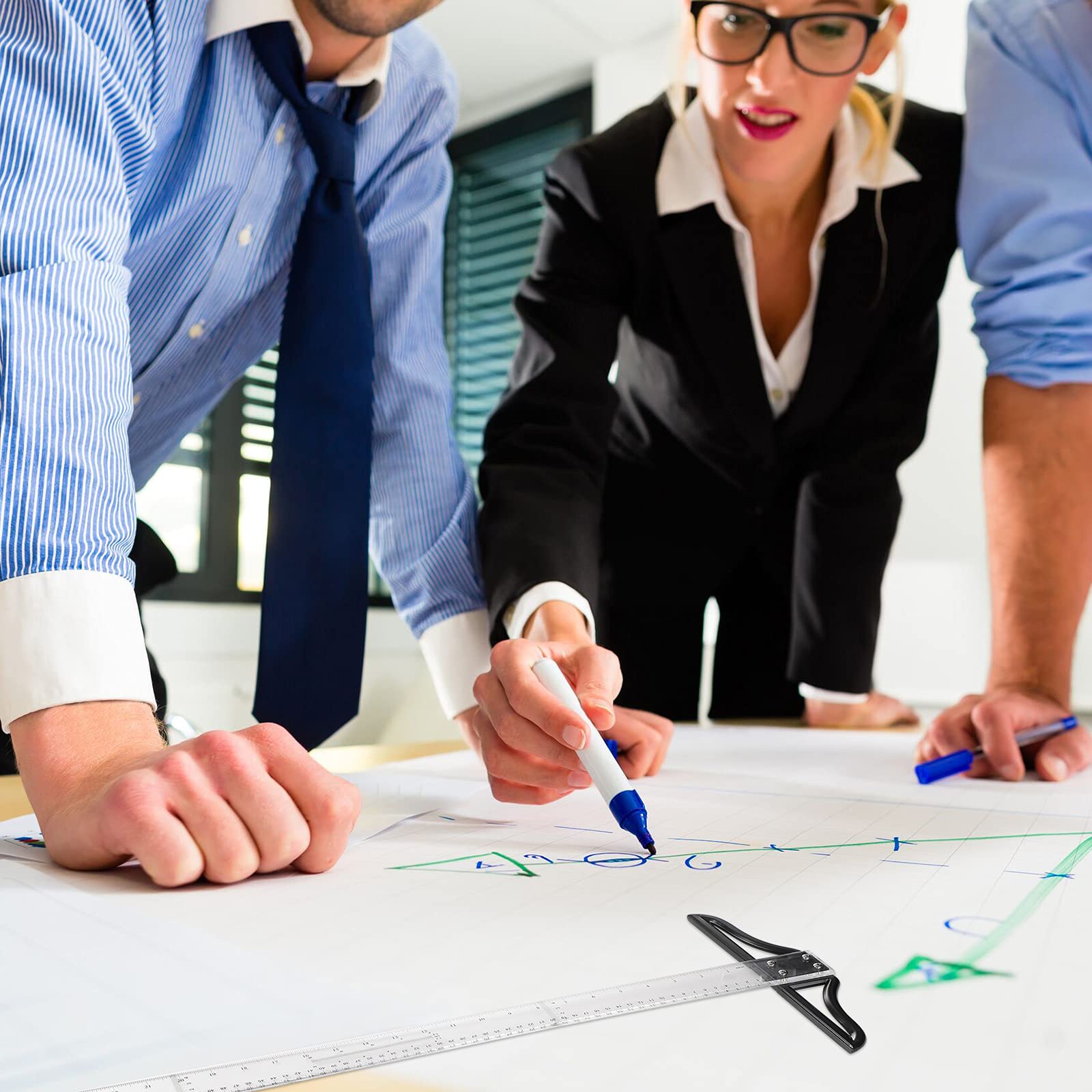 2 Pieces T Square Acrylic Ruler 23.6 Inches and 29.5 Inches Transparent Graduated T-Ruler Inch Metric T-Square Measuring Scale Ruler for Art Framing and Drafting - Image 7