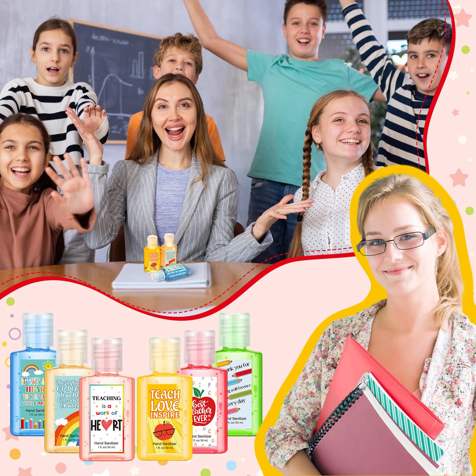 24 Pack Mini Hand Sanitizer Bulk Teacher End of Year Gifts for Student Scented Hand Sanitizer Travel Size 1oz First Day Back to School Party Supplies Employee Appreciation Gifts for Staff Coworker - Image 3