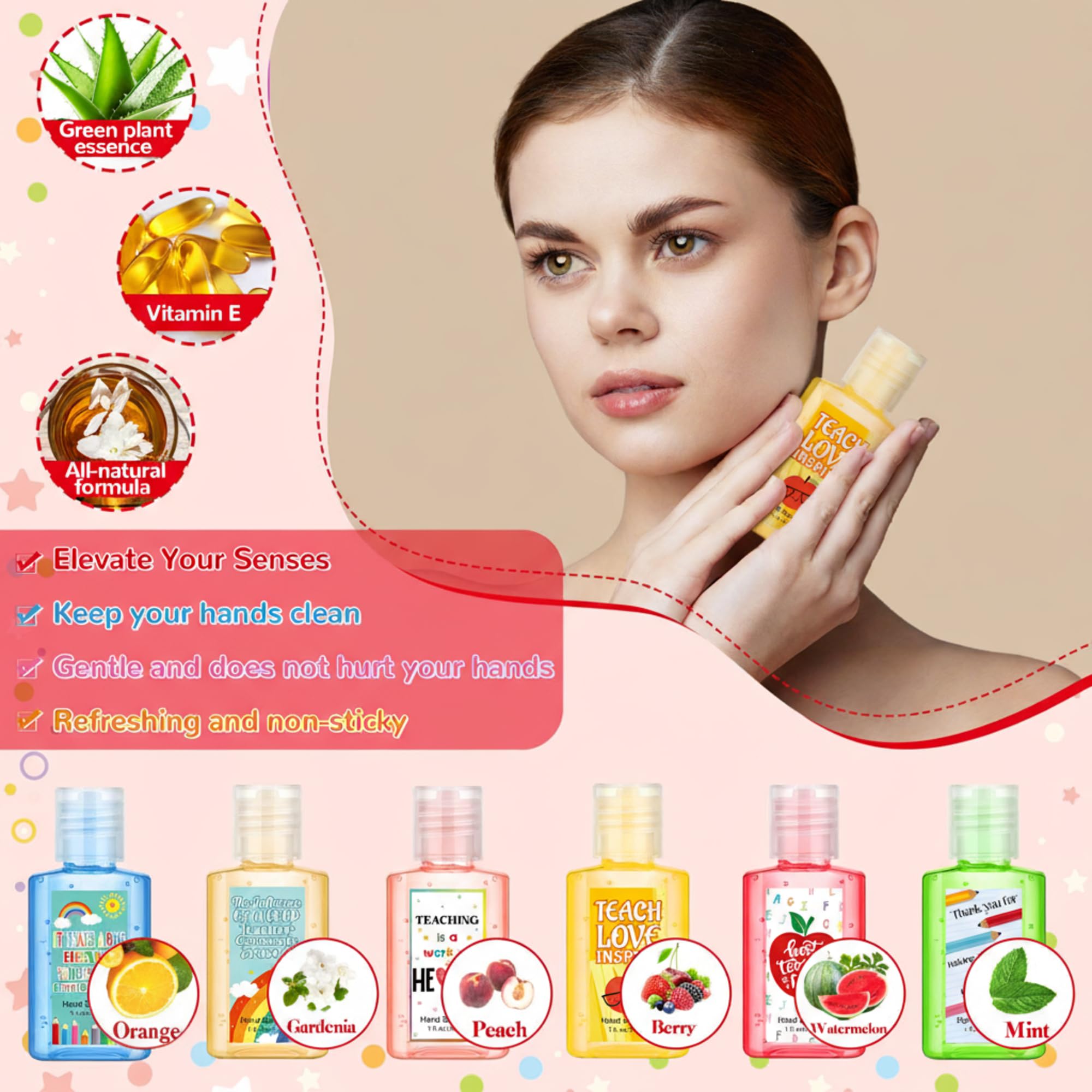 24 Pack Mini Hand Sanitizer Bulk Teacher End of Year Gifts for Student Scented Hand Sanitizer Travel Size 1oz First Day Back to School Party Supplies Employee Appreciation Gifts for Staff Coworker - Image 4