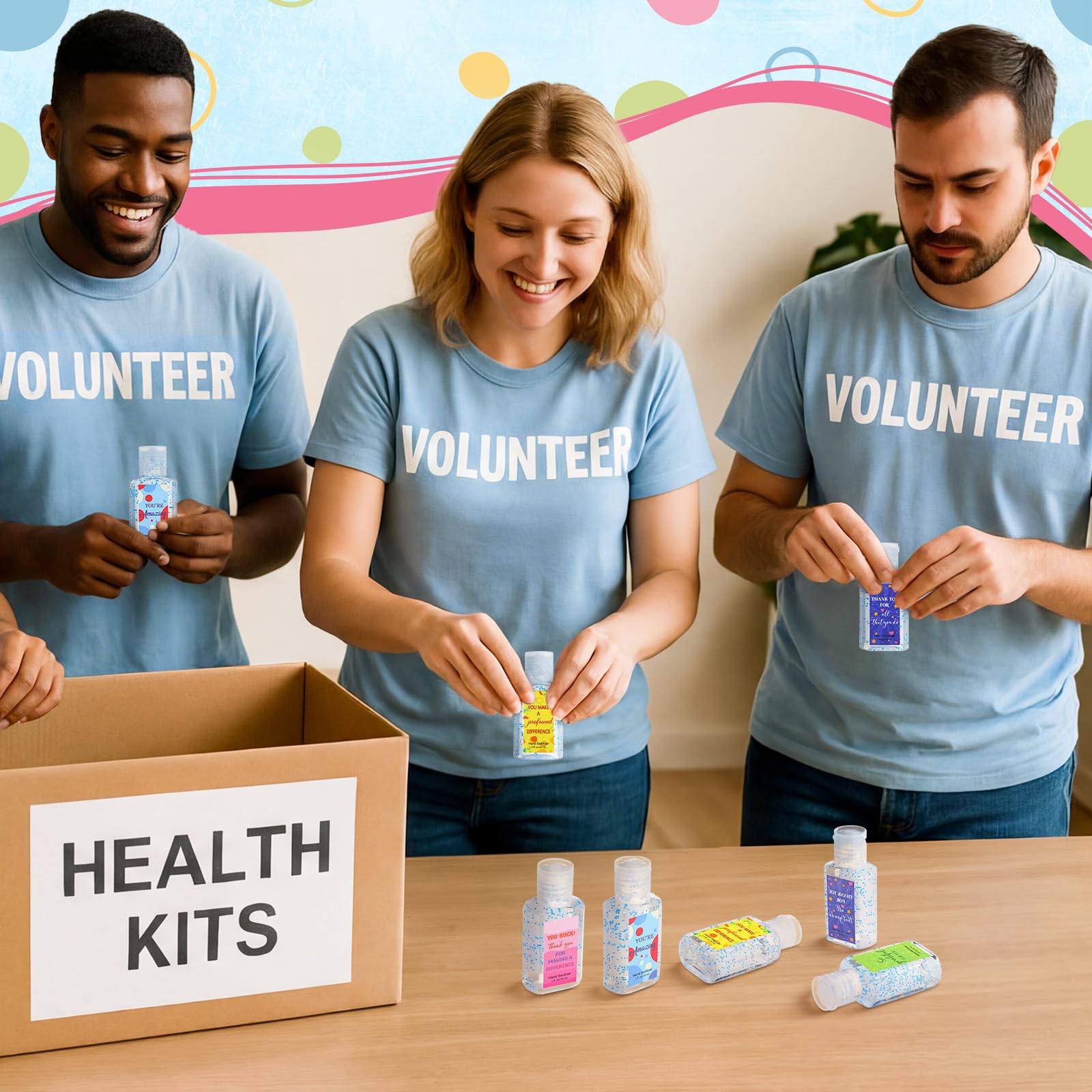 48 Pcs Thank You Mini Hand Sanitizer Bulk Travel Size 1oz Employee Appreciation Gift Team Small Hand Sanitizer Party Favor Difference Maker Gift for Volunteer Office Staff Coworker Teacher (Clear) - Image 5