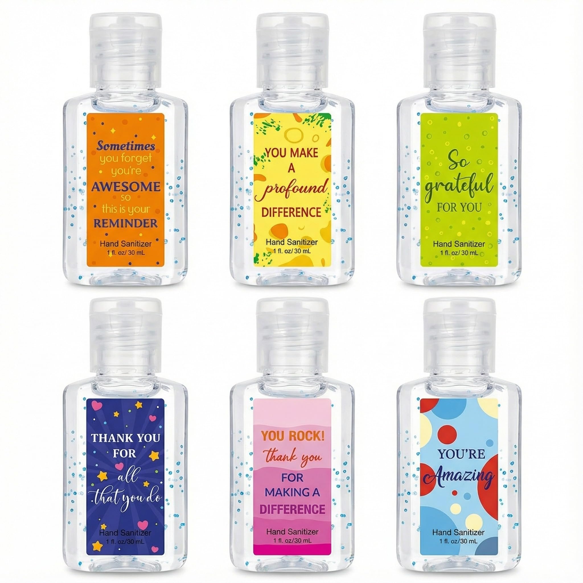 48 Pcs Thank You Mini Hand Sanitizer Bulk Travel Size 1oz Employee Appreciation Gift Team Small Hand Sanitizer Party Favor Difference Maker Gift for Volunteer Office Staff Coworker Teacher (Clear) - Image 8