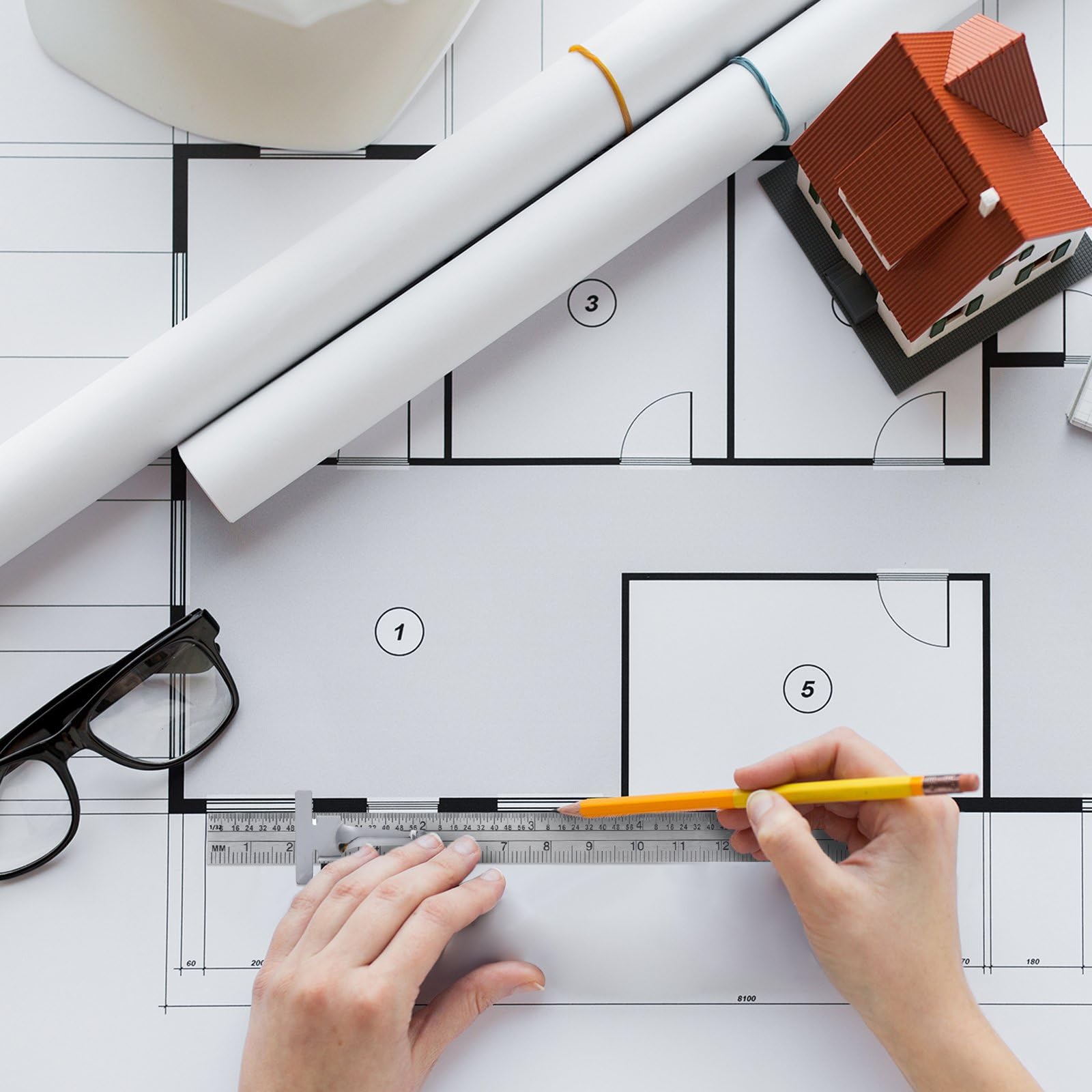 6 Pieces 6 Inch 15 cm Pocket Ruler Flexible Precision Stainless Steel Ruler with Detachable Clips Stainless Steel Pocket Clip Scale Gauge Metric British System - Image 3