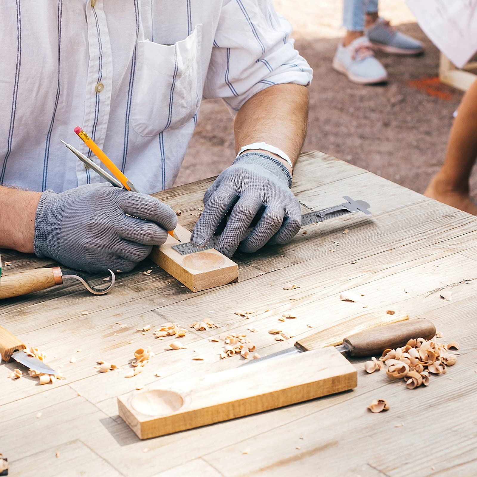 6 Pieces 6 Inch 15 cm Pocket Ruler Flexible Precision Stainless Steel Ruler with Detachable Clips Stainless Steel Pocket Clip Scale Gauge Metric British System - Image 7