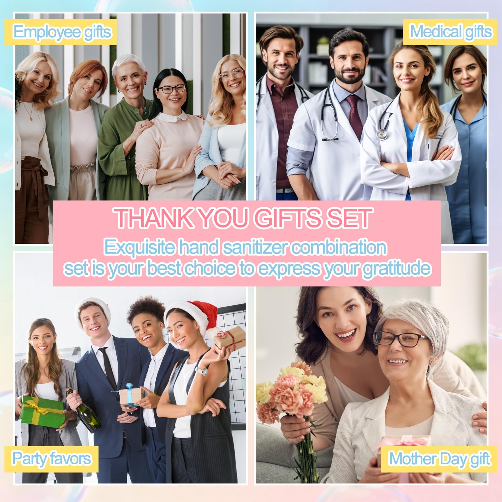 Frienda 12 Pack Mist Hand Sanitizer Spray with Keychain Mini Hand Sanitizer Bulk 1oz Travel Size Employee Appreciation Gift Scent Variety Pack for Backpack Team Gift for Coworker (Classic,White) - Image 6