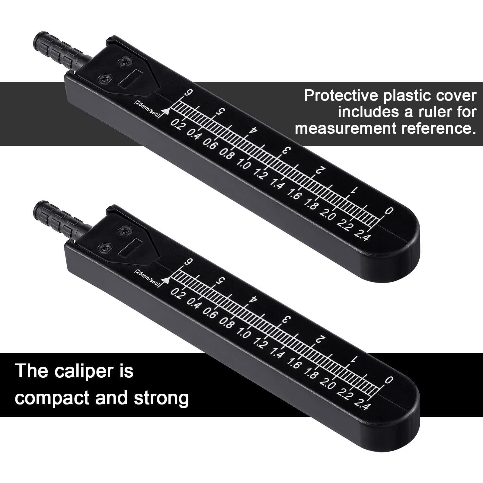 Frienda 2 Pieces EKG Caliper ECG Calipers Measuring Tool with Ruler Electrocardiogram Drafting Divider for Nursing (Black) - Image 4