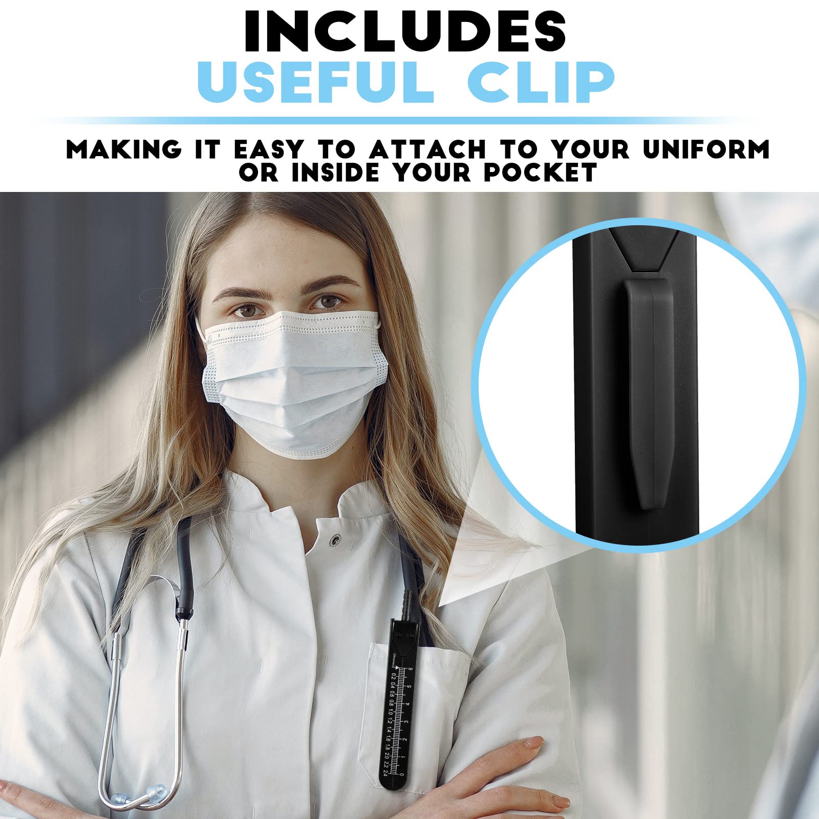 Frienda 2 Pieces EKG Caliper ECG Calipers Measuring Tool with Ruler Electrocardiogram Drafting Divider for Nursing (Black) - Image 5