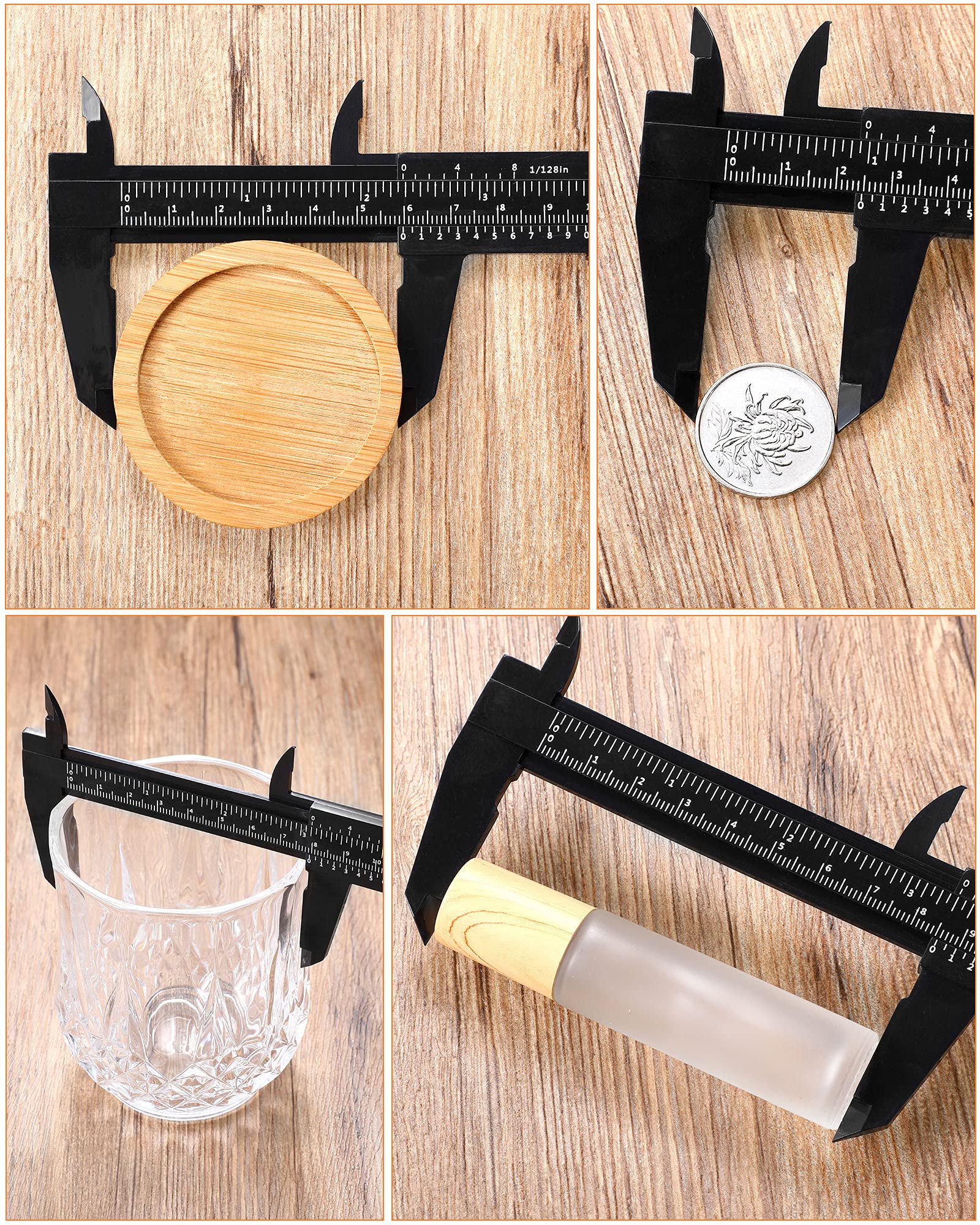 Frienda 20 Pcs Mini Plastic Caliper 6 Inch 150 mm Vernier Caliper Double Scale (Metric/inch) Black Eyebrow Ruler Plastic Vernier Ruler Sliding Gauge Measuring Tattoo Brow Tool for Student Office - Image 3