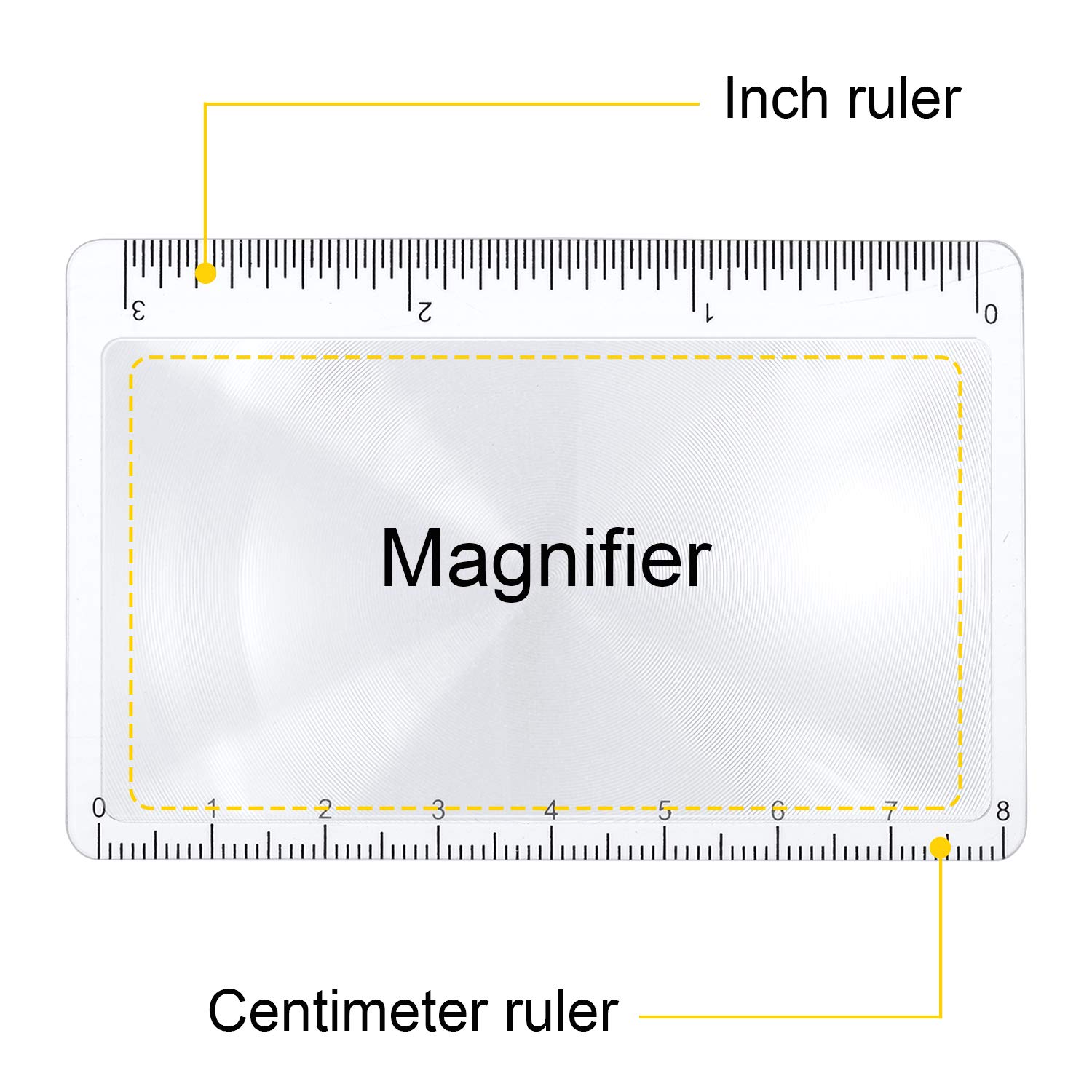 Frienda 20 Pcs Pocket Magnifying Glass Fresnel Lens Credit Card Pocket Magnifier Plastic Ruler Starting Fire Emergency Bushcraft Outdoor Survival Leisure for Classroom Home Office - Image 3