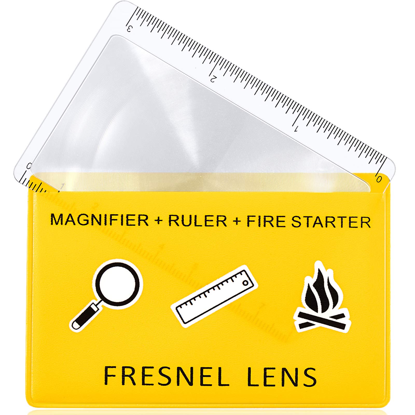 Frienda 20 Pcs Pocket Magnifying Glass Fresnel Lens Credit Card Pocket Magnifier Plastic Ruler Starting Fire Emergency Bushcraft Outdoor Survival Leisure for Classroom Home Office - Image 4