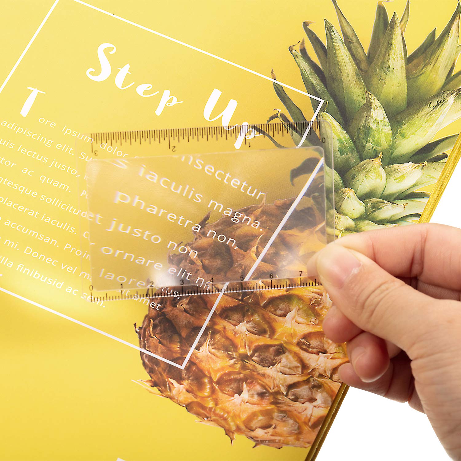 Frienda 20 Pcs Pocket Magnifying Glass Fresnel Lens Credit Card Pocket Magnifier Plastic Ruler Starting Fire Emergency Bushcraft Outdoor Survival Leisure for Classroom Home Office - Image 7