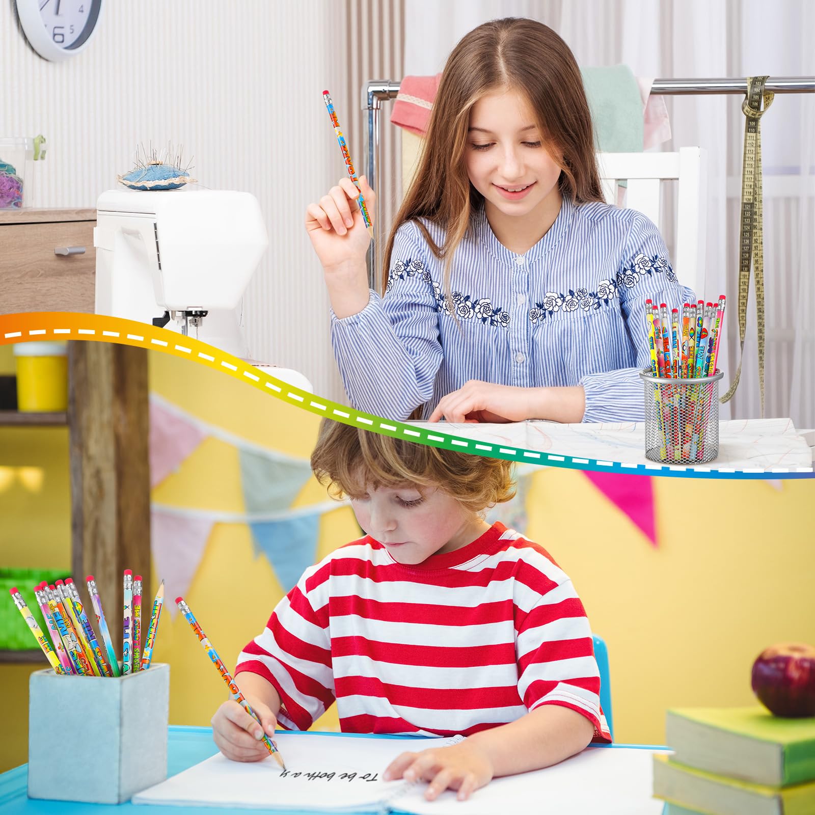 Frienda 200 Pcs Bulk Jesus Loves Me Pencils for Kids Assorted Religious Christian Pencils with Eraser Sunday School Church Gifts Butterfly Rainbow Dove Heart Fish Pen for Easter Party School Favor - Image 6