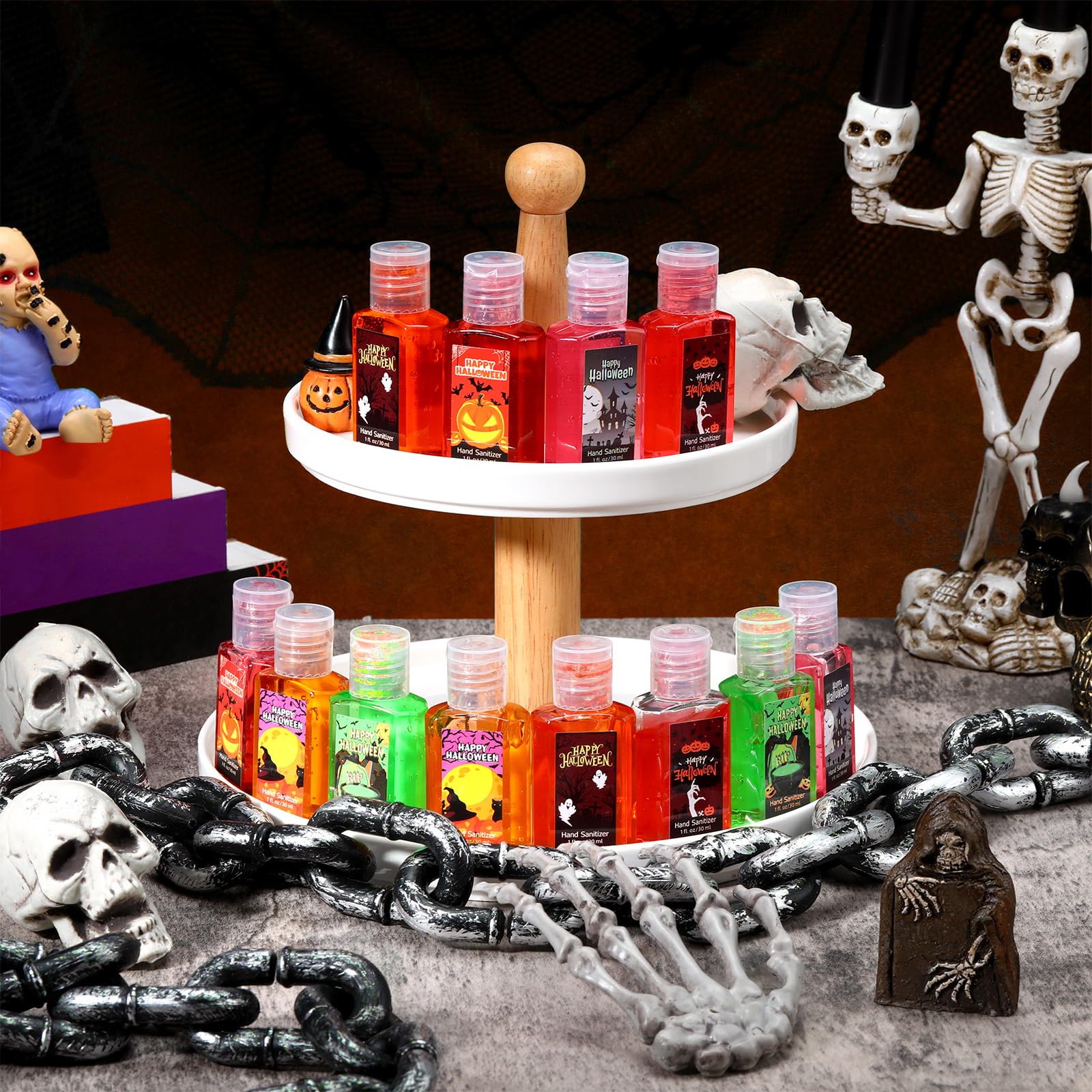 Frienda 24 Pack Halloween Mini Hand Sanitizers Bulk Travel Size 1 oz Pocket Hand Sanitizer Pumpkin Vampire Holiday Gift for Halloween Party Favor Trick or Treat Basket Decor Women Girl - Image 4