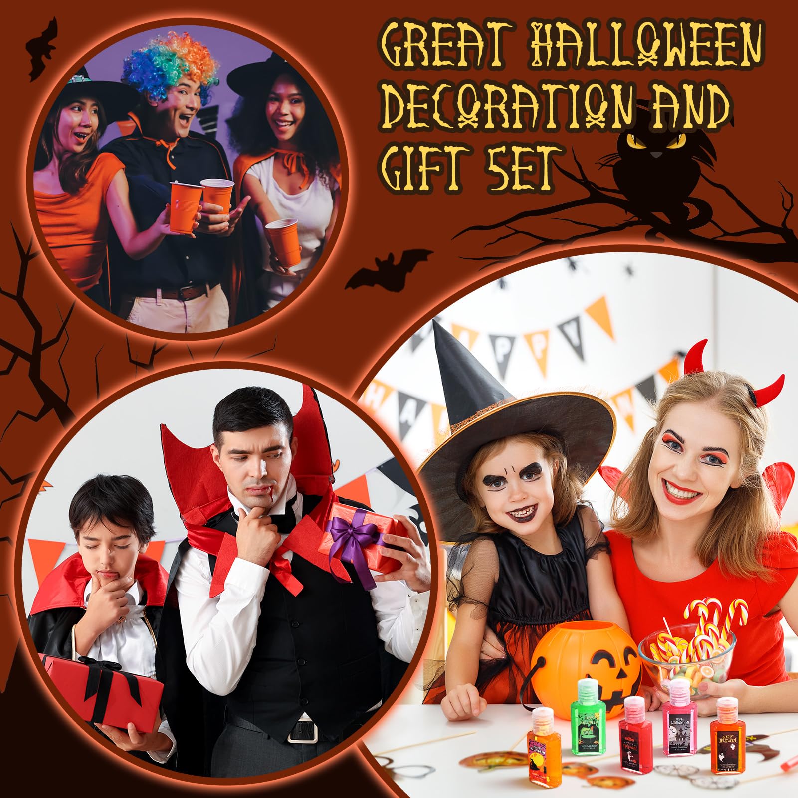 Frienda 24 Pack Halloween Mini Hand Sanitizers Bulk Travel Size 1 oz Pocket Hand Sanitizer Pumpkin Vampire Holiday Gift for Halloween Party Favor Trick or Treat Basket Decor Women Girl - Image 5