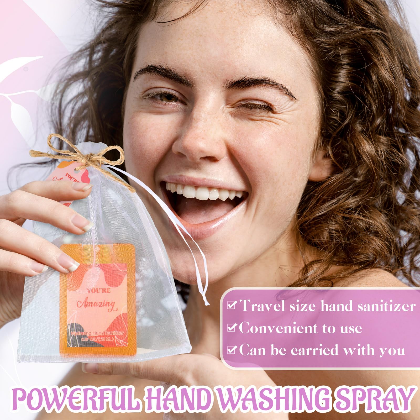 Frienda 24 Set Travel Size Hand Sanitizer Spray Bulk Portable Power Mist Thank You Mini Hand Sanitizer Employee Appreciation Day Gifts for Teacher Coworker Employees Nurse Team (Pocket,Rainbow) - Image 8