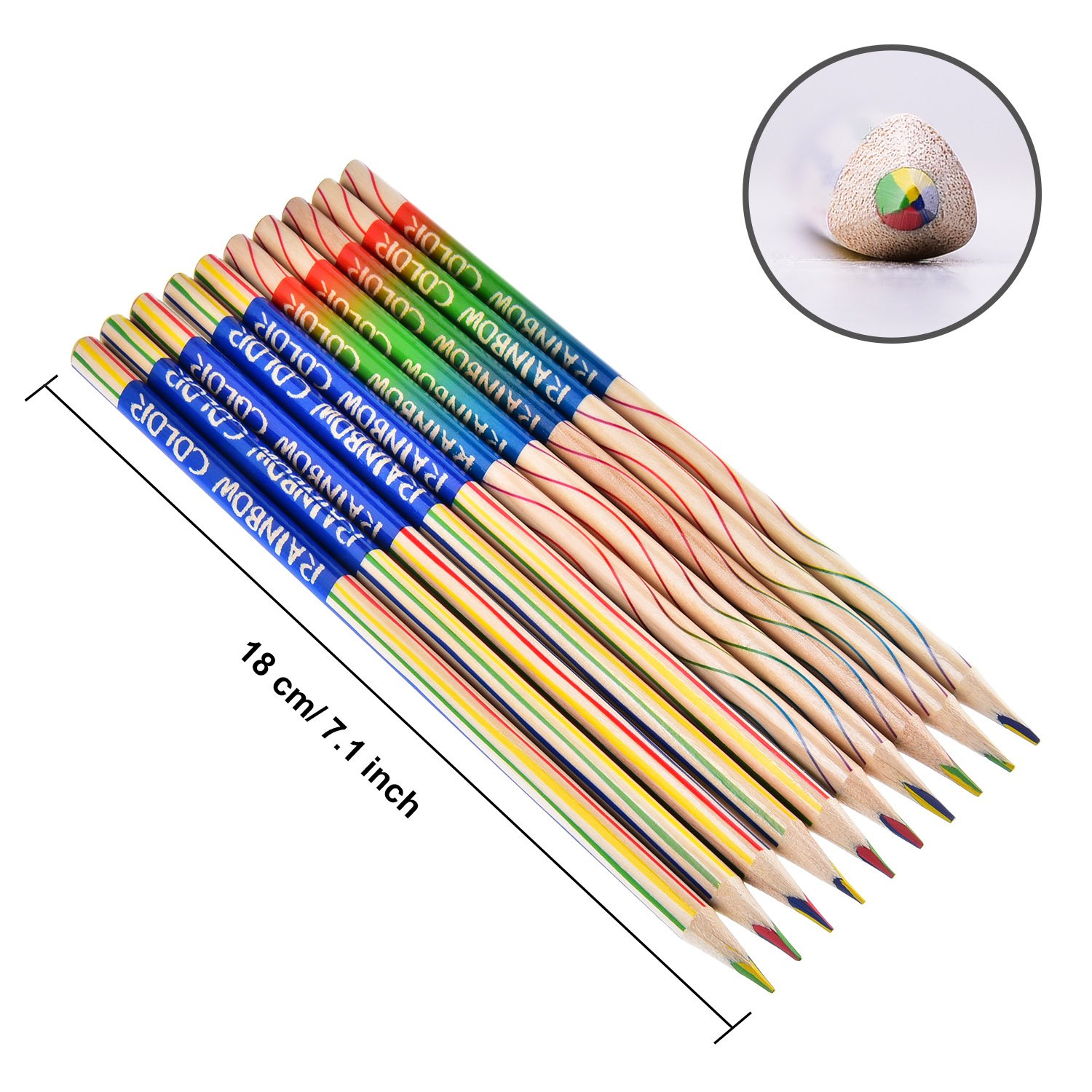 Frienda 30 Pcs Rainbow Drawing Pencil Bulk 4 in 1 Colored Pencil Set for Art Drawing Coloring Sketching Painting Gift Back to School Kids Party Gift - Image 3