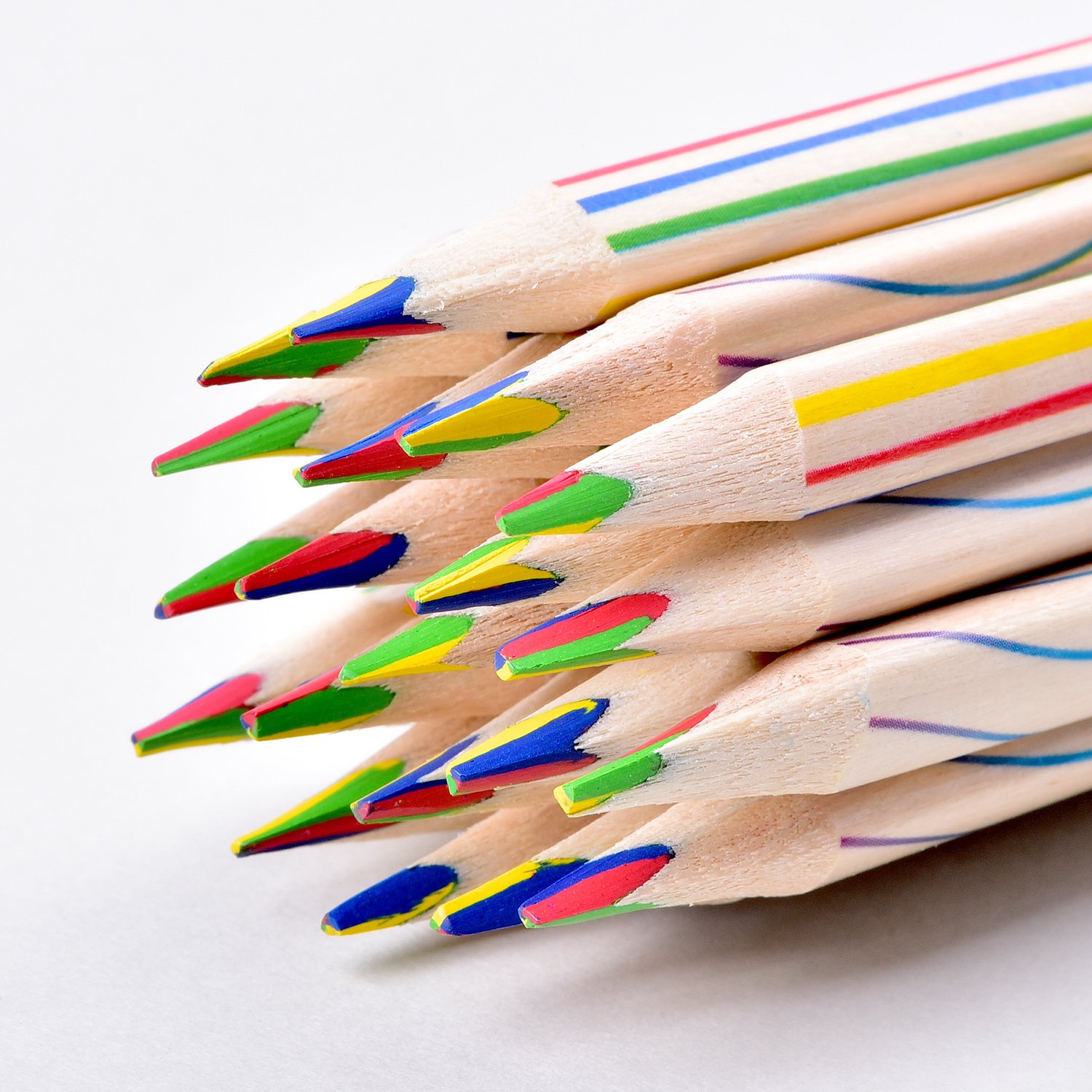 Frienda 30 Pcs Rainbow Drawing Pencil Bulk 4 in 1 Colored Pencil Set for Art Drawing Coloring Sketching Painting Gift Back to School Kids Party Gift - Image 4