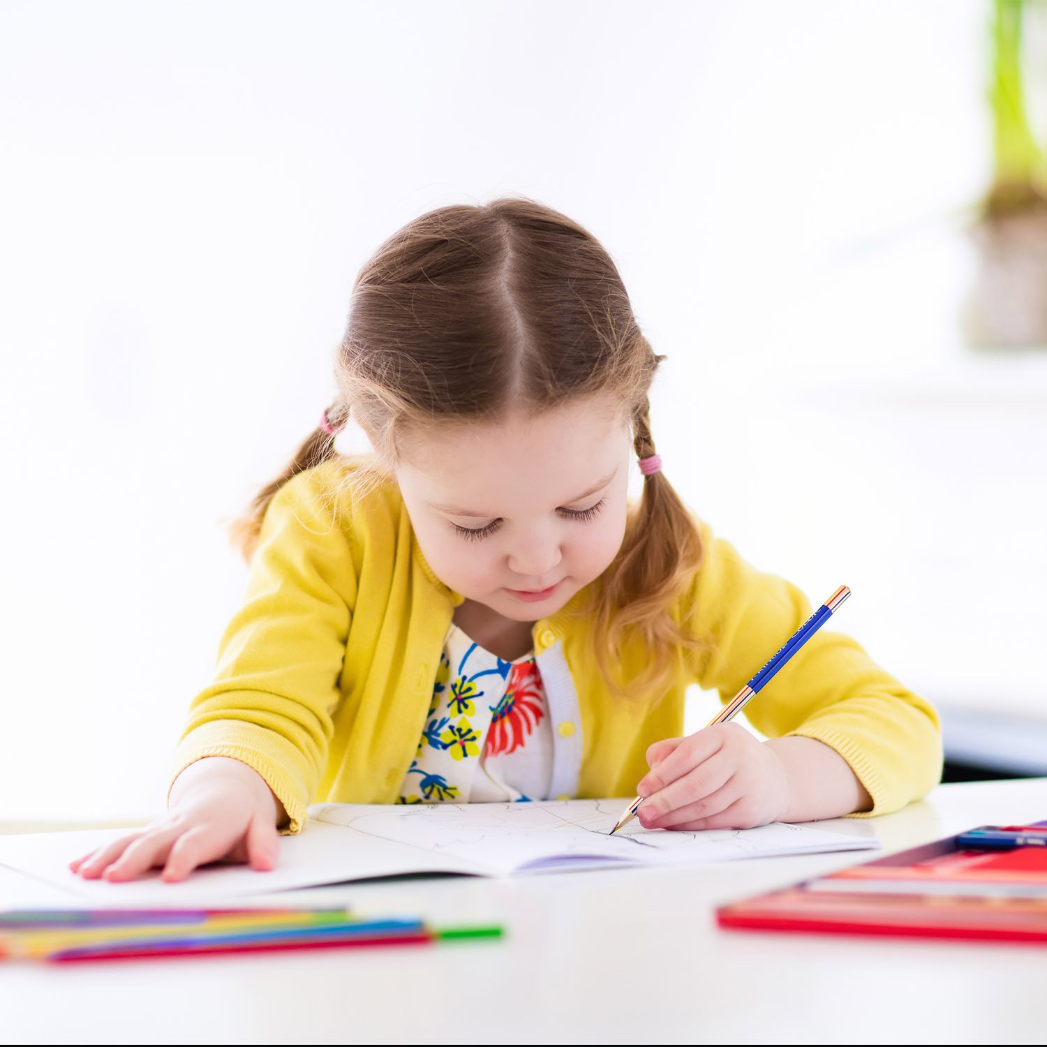 Frienda 30 Pcs Rainbow Drawing Pencil Bulk 4 in 1 Colored Pencil Set for Art Drawing Coloring Sketching Painting Gift Back to School Kids Party Gift - Image 5