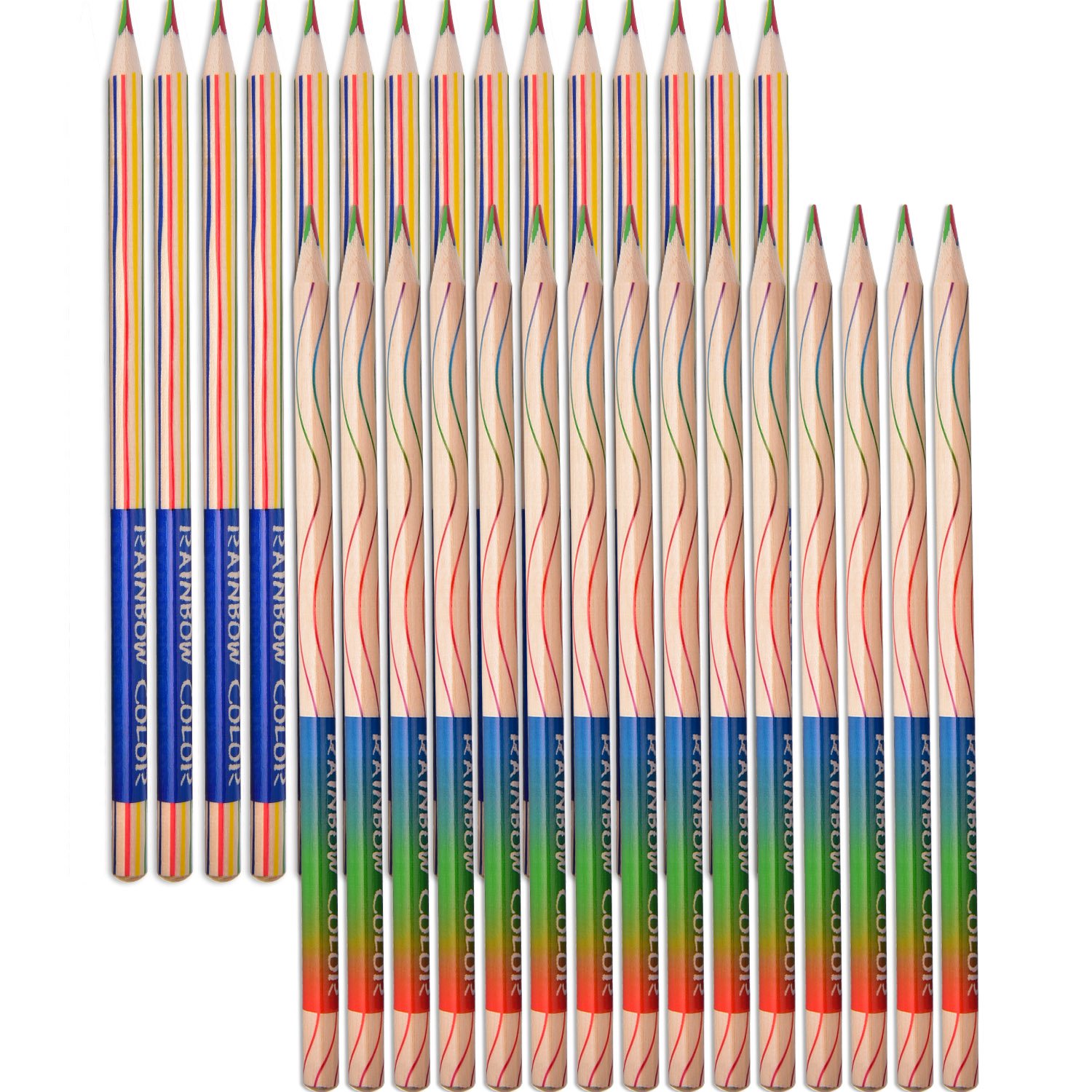 Frienda 30 Pcs Rainbow Drawing Pencil Bulk 4 in 1 Colored Pencil Set for Art Drawing Coloring Sketching Painting Gift Back to School Kids Party Gift - Image 6