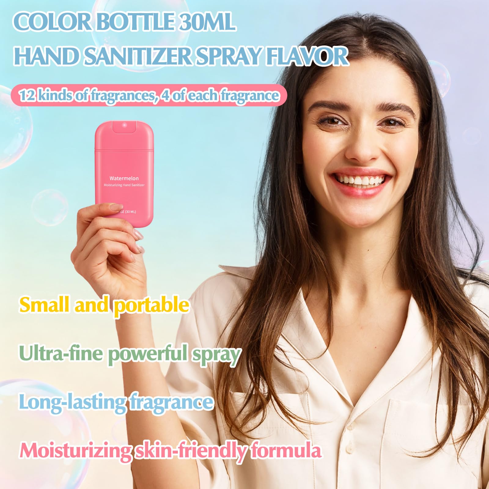 Frienda 48 Pack Mini Mist Hand Sanitizer Spray Bulk 1 oz Travel Size Hand Sanitizer Pocket with Tags Employee Appreciation Teacher Appreciation Gifts for Team Coworker Staff Nurse Gifts - Image 4