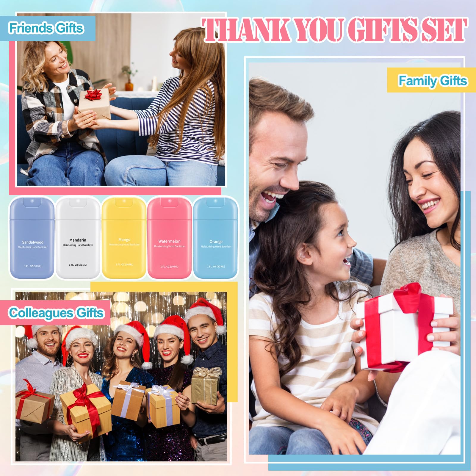 Frienda 48 Pack Mini Mist Hand Sanitizer Spray Bulk 1 oz Travel Size Hand Sanitizer Pocket with Tags Employee Appreciation Teacher Appreciation Gifts for Team Coworker Staff Nurse Gifts - Image 5