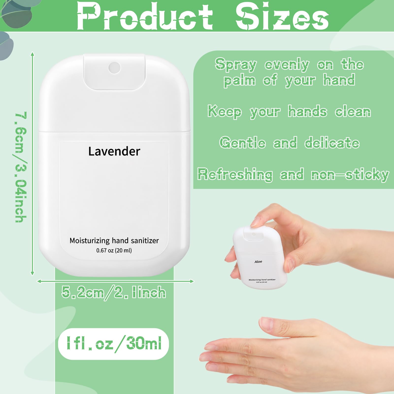 Frienda Mist Hand Sanitizer Spray with Keychain Mini Hand Sanitizer Bulk 1oz Travel Size Employee Appreciation Gift Scent Variety Pack for Backpack Team Gift for Coworker (White,Fresh) - Image 3