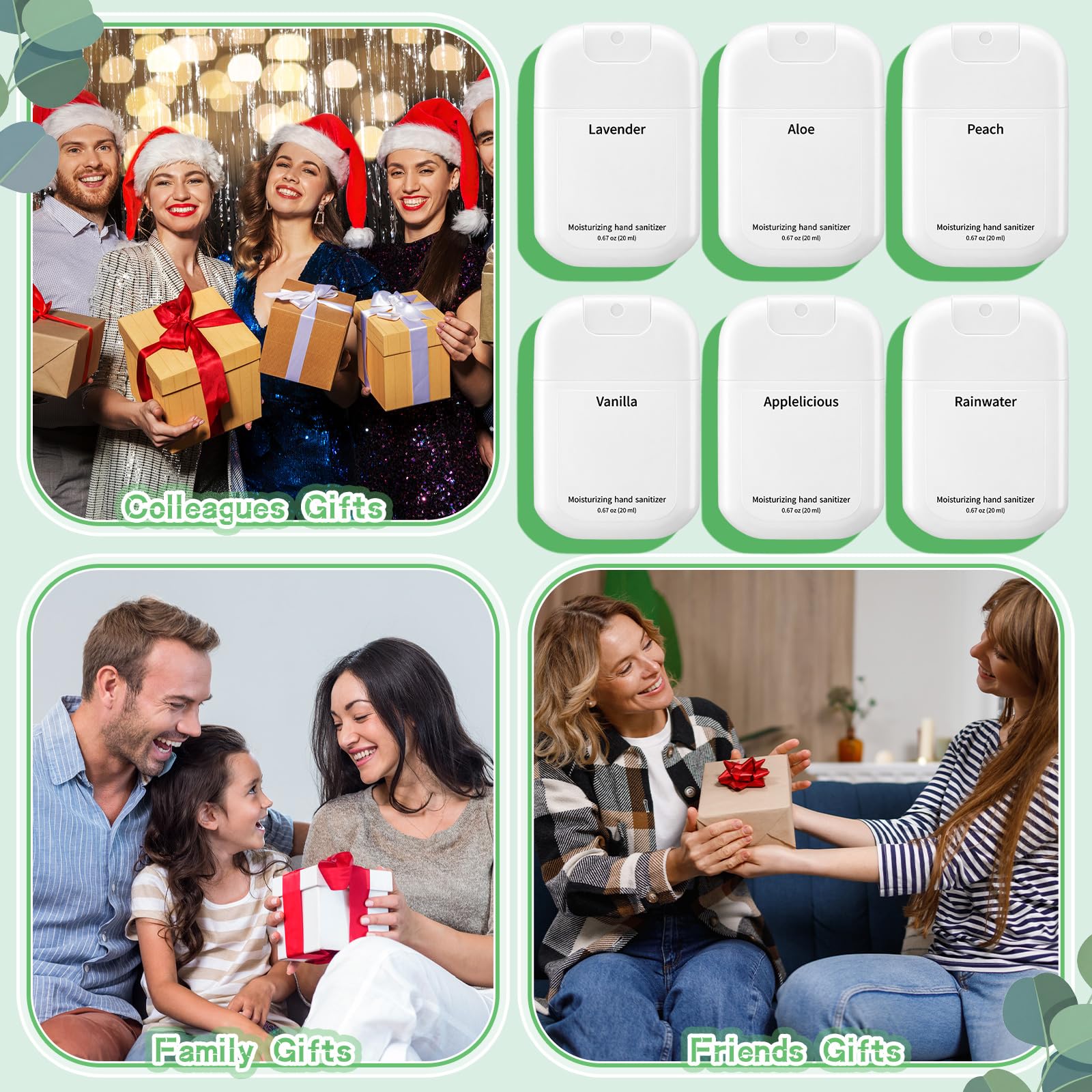 Frienda Mist Hand Sanitizer Spray with Keychain Mini Hand Sanitizer Bulk 1oz Travel Size Employee Appreciation Gift Scent Variety Pack for Backpack Team Gift for Coworker (White,Fresh) - Image 5