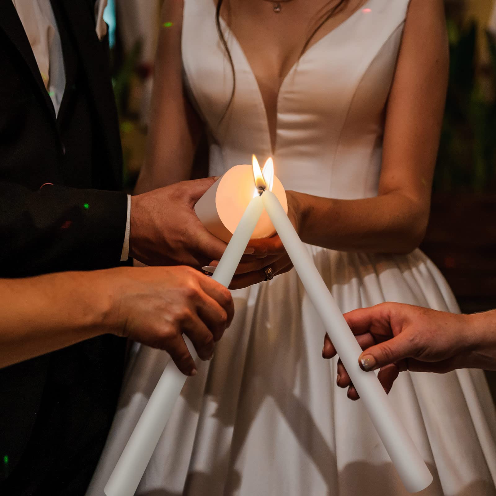 Frienda Unity Candles for Wedding Ceremony Set Wedding Unity Taper Candles Catholic Religious Ceremony Accessories(Leaf Style) - Image 6