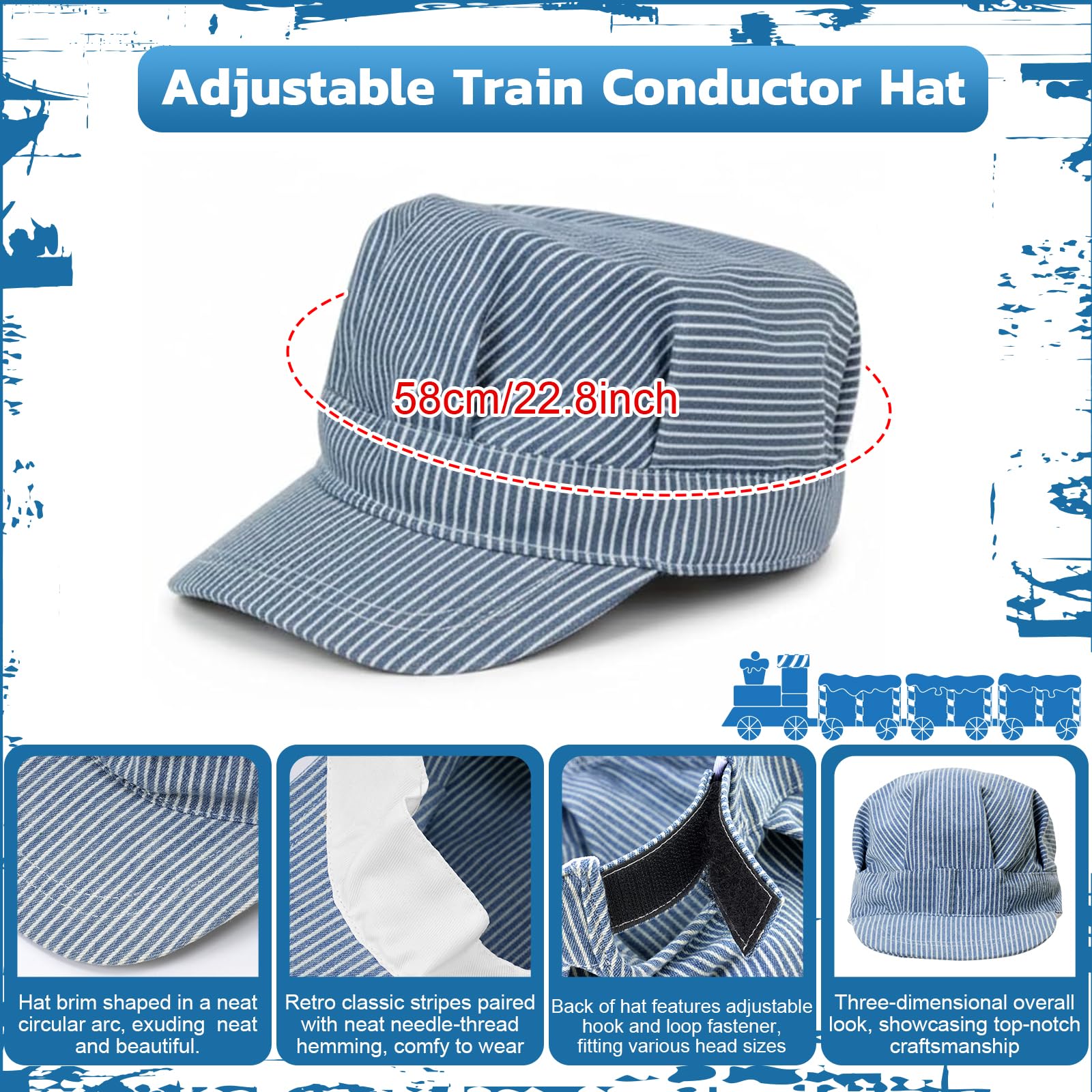 Geyoga 1 Set Halloween Train Conductor Costume Kit with Conductor Hat and Red Paisley Bandana for Dress Up Cosplay Birthday Party - Image 5