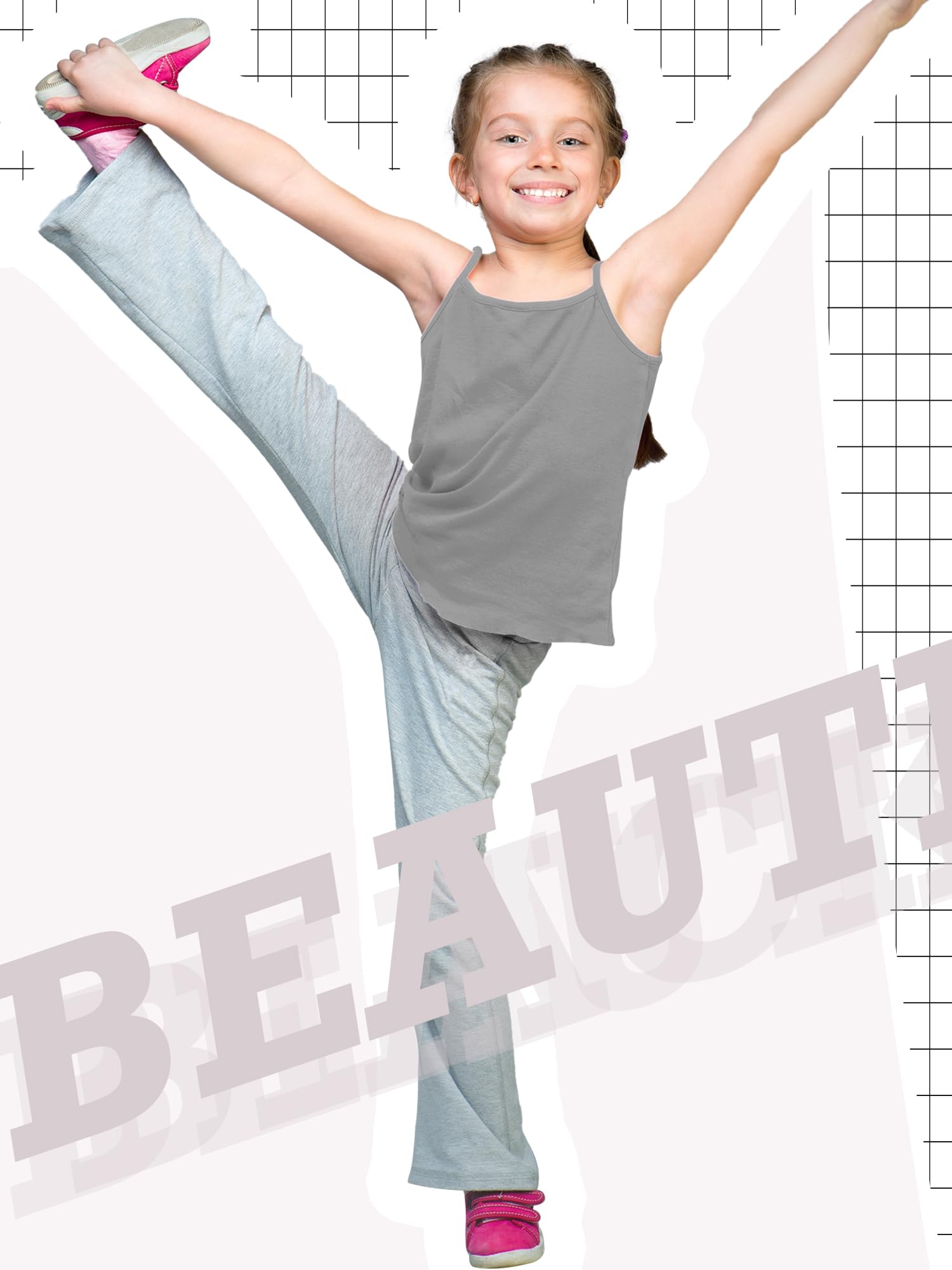 Geyoga 6/8 Pcs Girls Tank Top Sleeveless Racer Back Top Camisole Cami Undershirts - Image 5